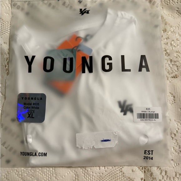 YoungLA Long Sleeve White Compression Workout Tee XL NWT - Picture 5 of 5